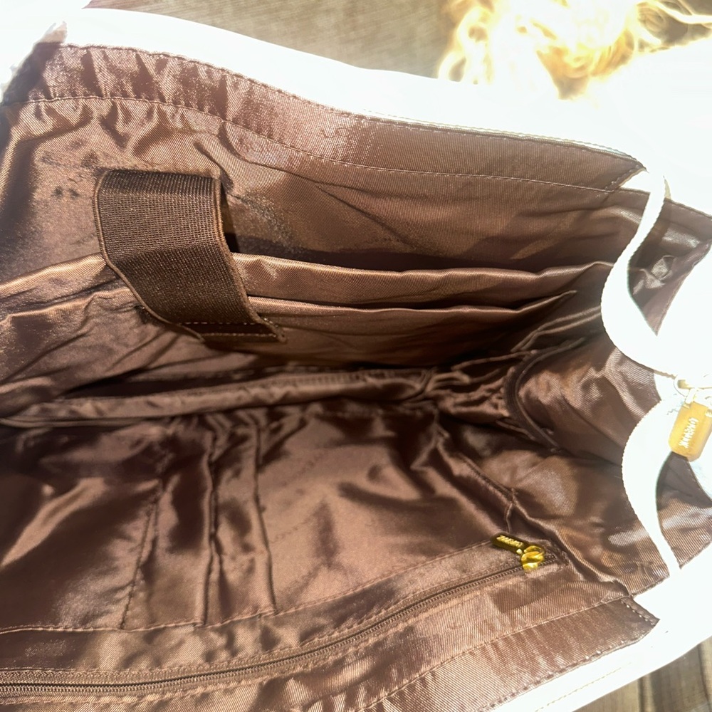 Black and Brown Laptop Bag with Detachable Strap - Picture 7 of 10